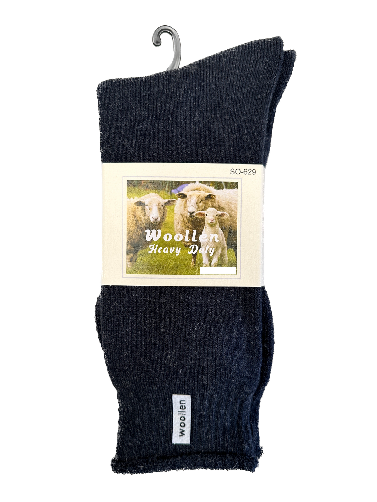 1 Pair Premium Mens Wool Heavy Duty Thick Work Socks Cushion Woolen - Navy - 7-11