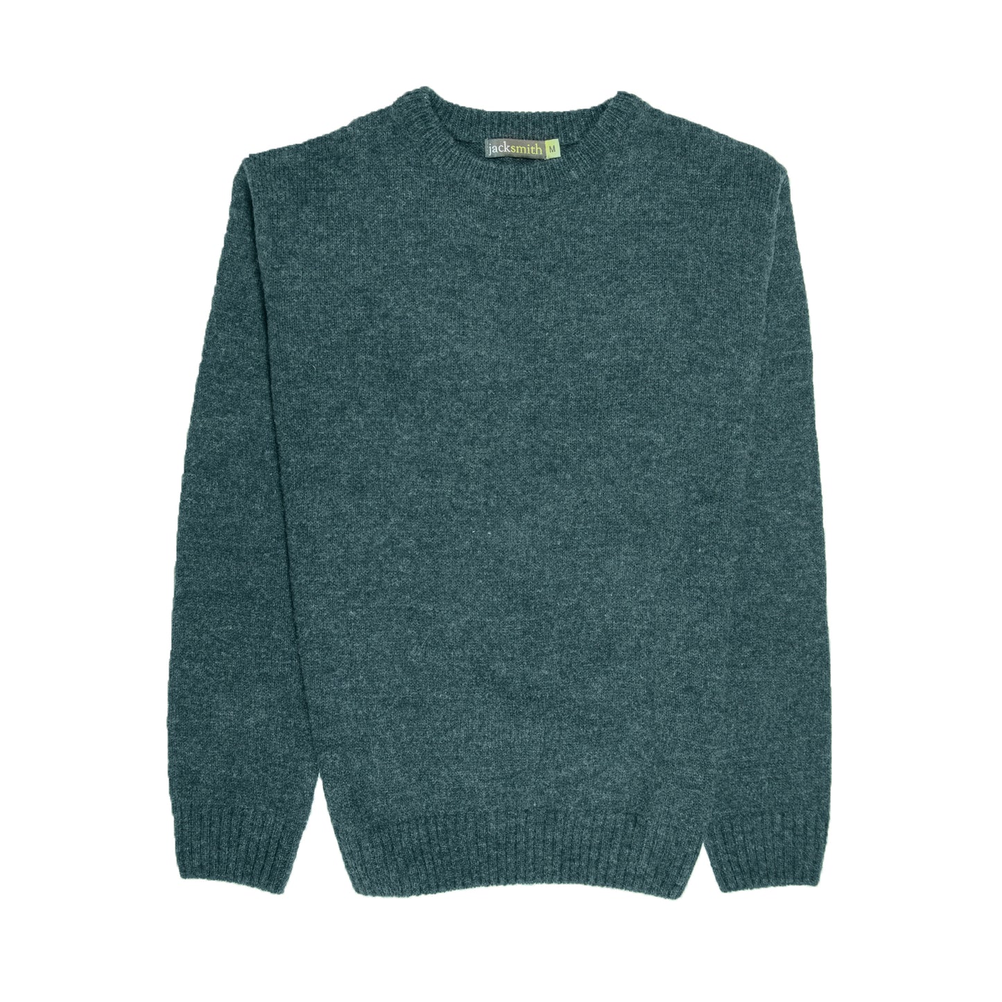 100% SHETLAND RAGG WOOL CREW Round Neck Knit JUMPER Pullover Mens Sweater Knitted - Sherwood - S