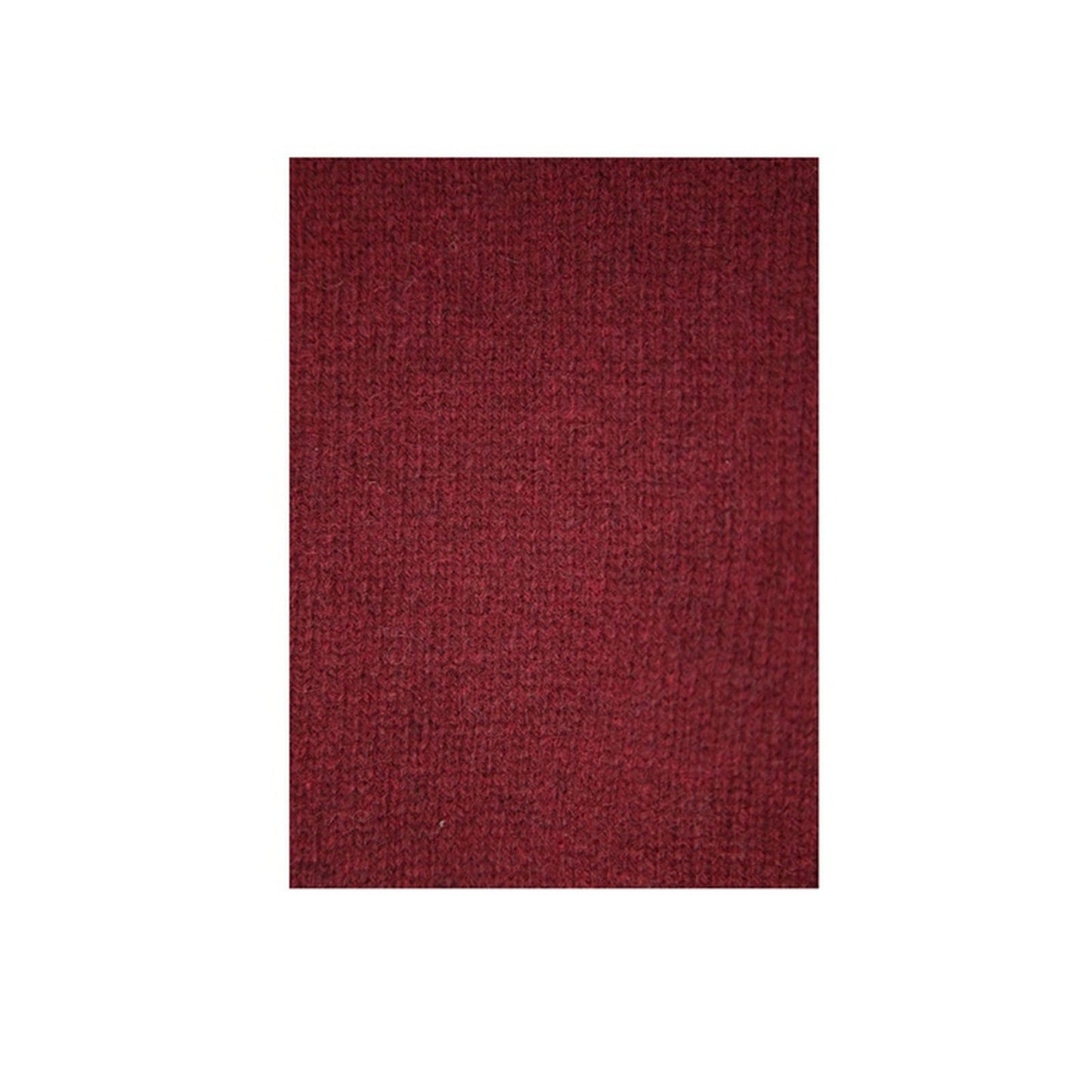100% Shetland Ragg Wool V Neck Knit Jumper Pullover Mens Sweater Knitted - Burgundy - 3XL