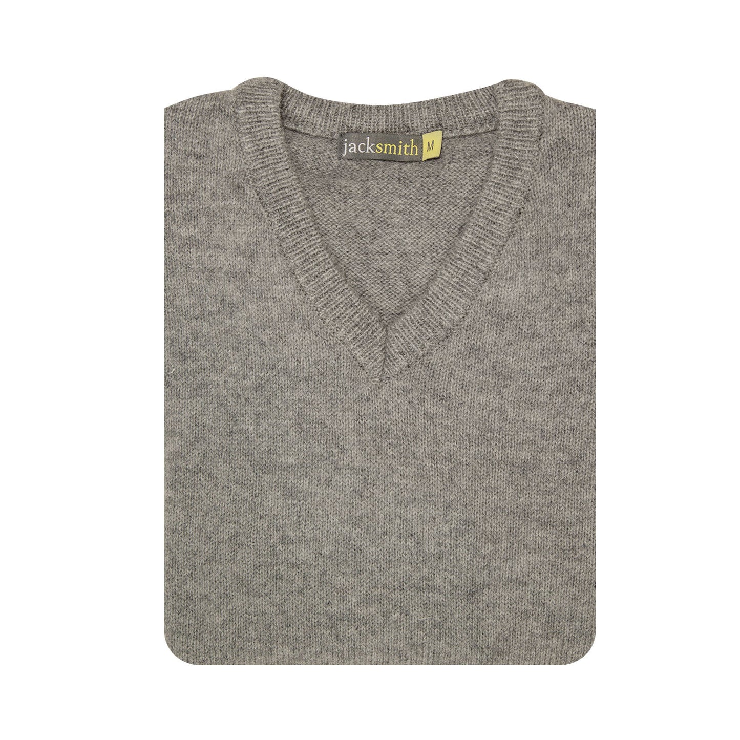 100% Shetland Ragg Wool V Neck Knit Jumper Pullover Mens Sweater Knitted - Grey - XXL