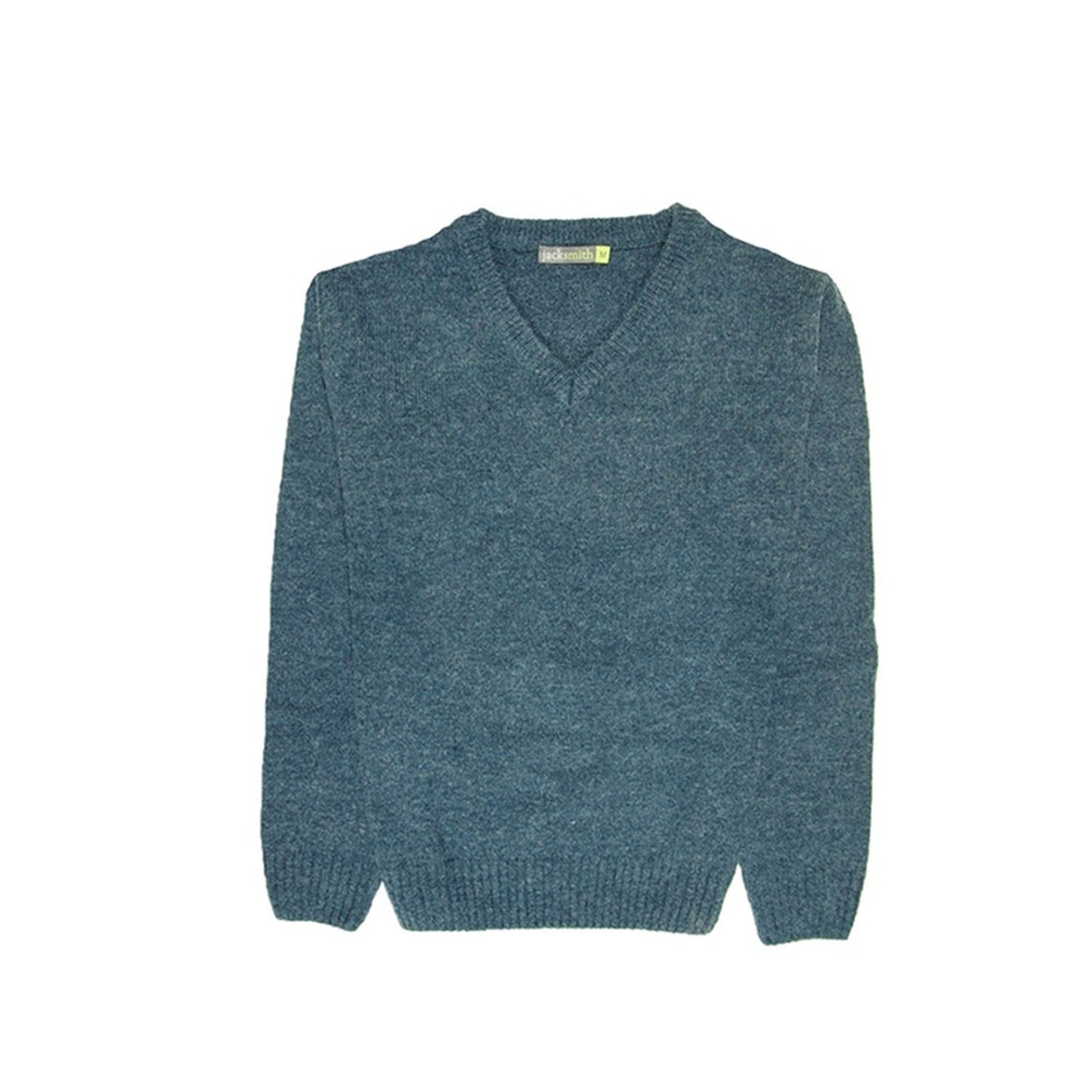 100% Shetland Ragg Wool V Neck Knit Jumper Pullover Mens Sweater Knitted - Sherwood - 4XL