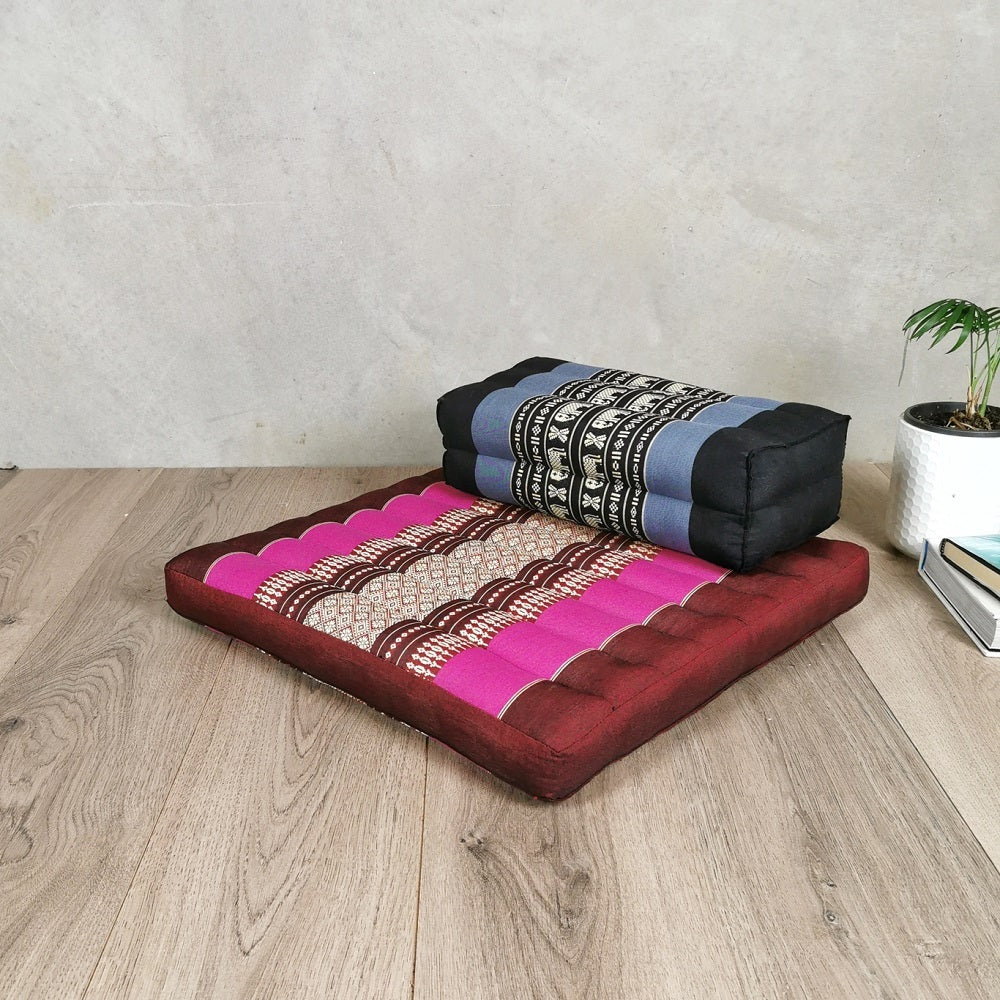 Meditation Cushion + Seating Block Set StPink-YB-BlueEle