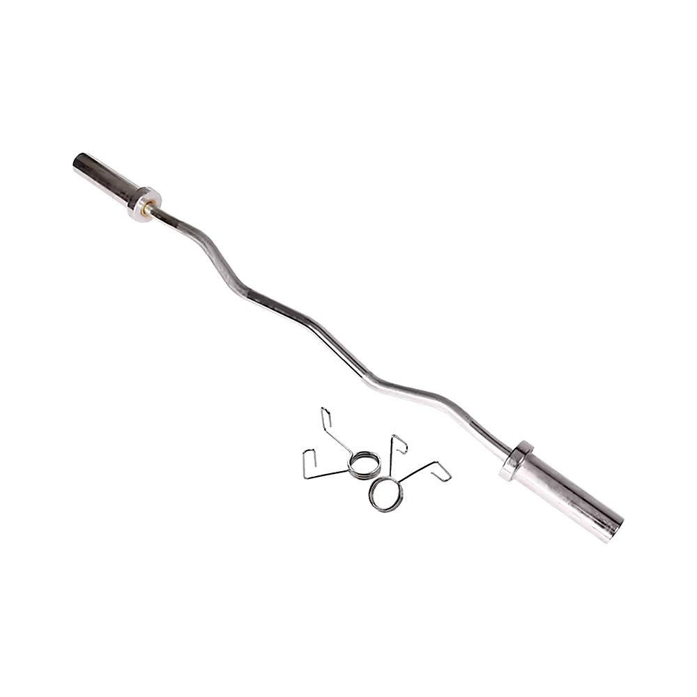 120cm Chrome Olympic EZ Curl Bar 闁 Weightlifting Barbell for Home Gym & Bodybuilding