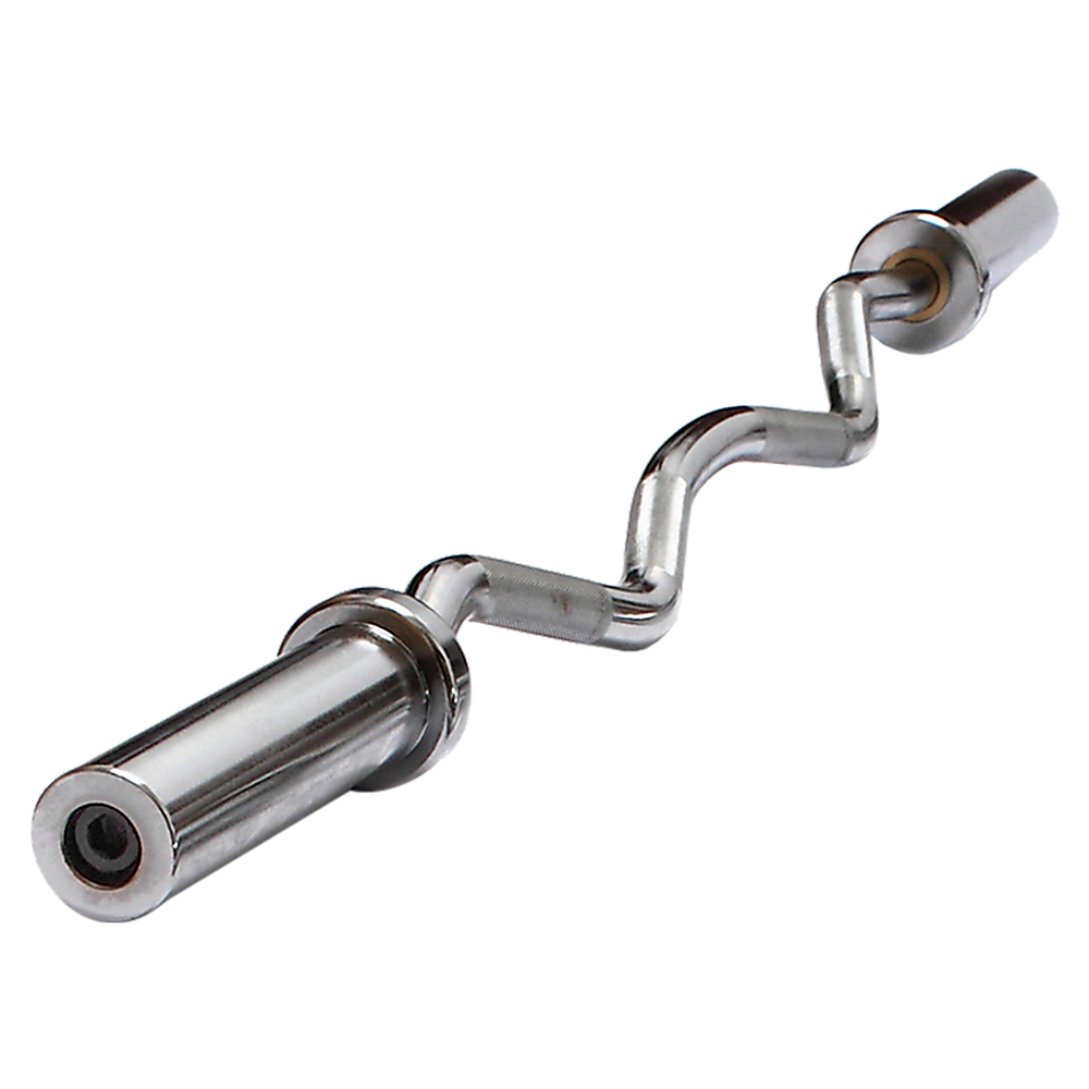 120cm Chrome Olympic EZ Curl Bar 闁 Weightlifting Barbell for Home Gym & Bodybuilding