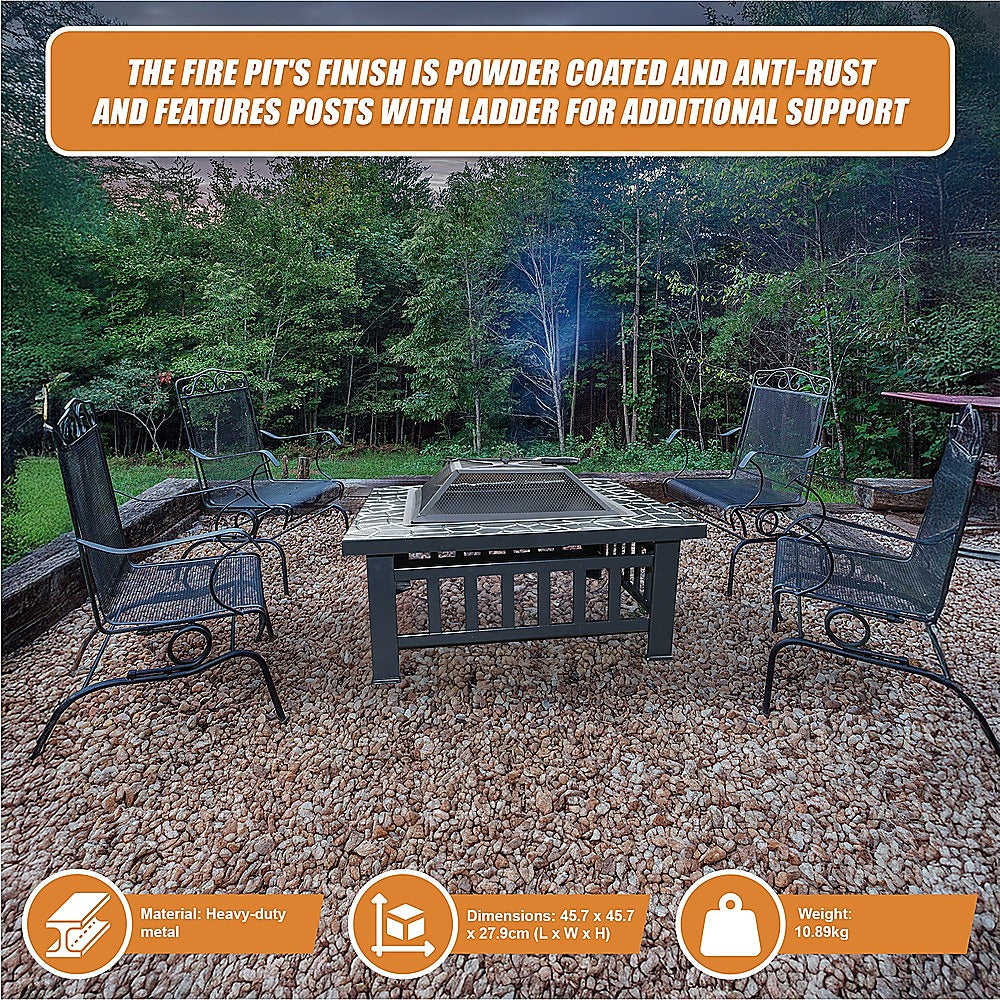 18 Square Metal Fire Pit Outdoor Heater