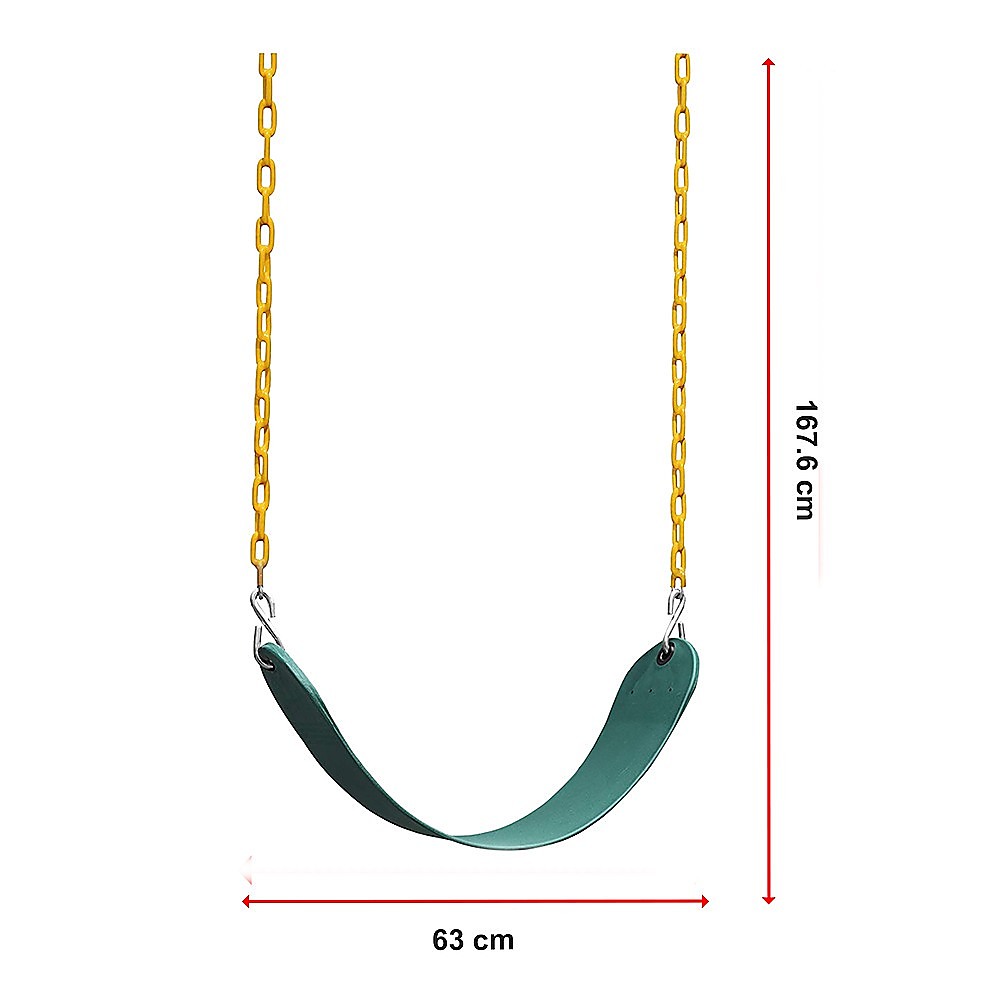 2 Pack Swings Seats Heavy Duty 66 Chain Plastic Coated Playground Swing