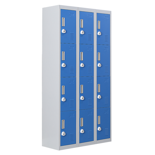 12-Door Locker for Office Gym Shed School Home Storage - 3-Digit Combination Lock