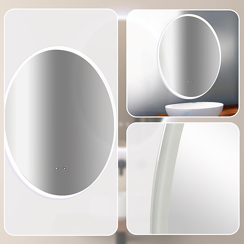 Oval Mirror LED Anti-Fog Illuminated Bathroom Living Room