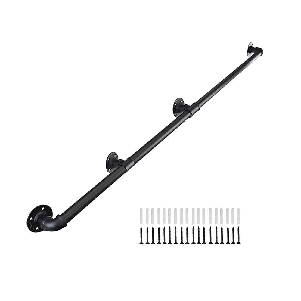 1m Handrail Stair Rail Grab Balustrade Staircase Banister + Installation Kit