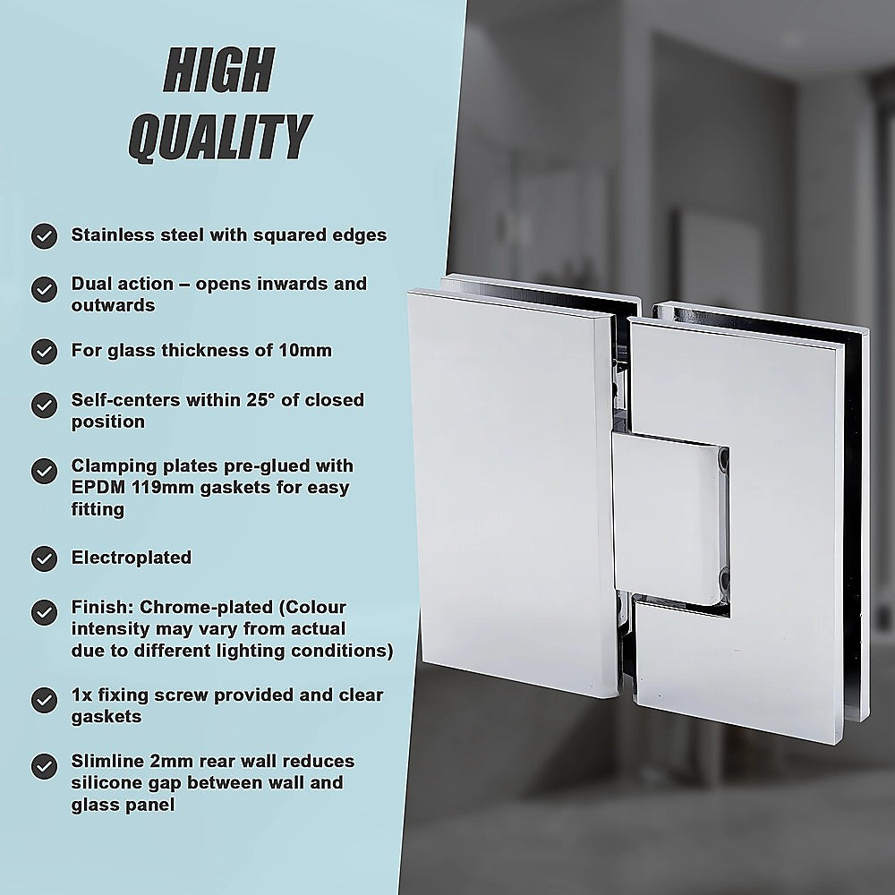 120cm Frameless Glass Bath Screen with Stainless Steel Brackets - Chrome