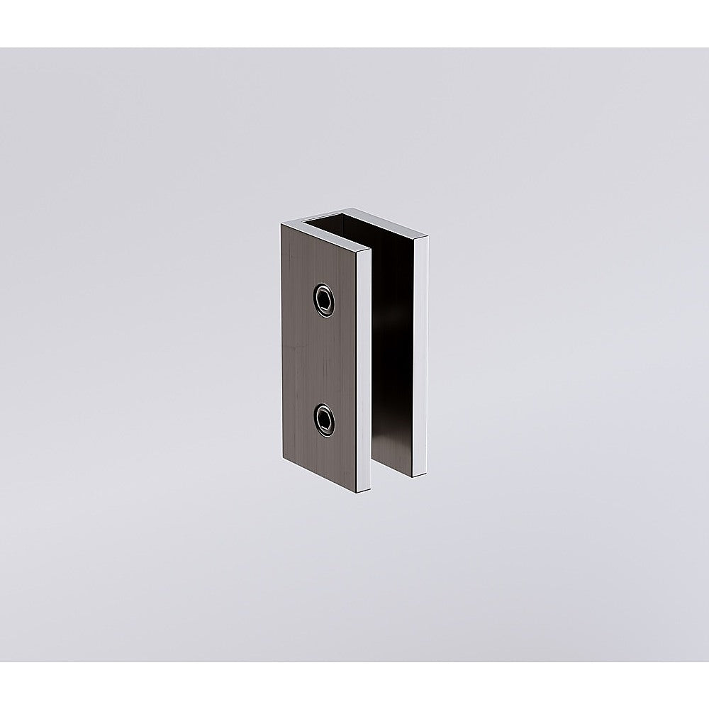 100x200cm Glass Shower Screen with Gunmetal Wall & Floor U Brackets