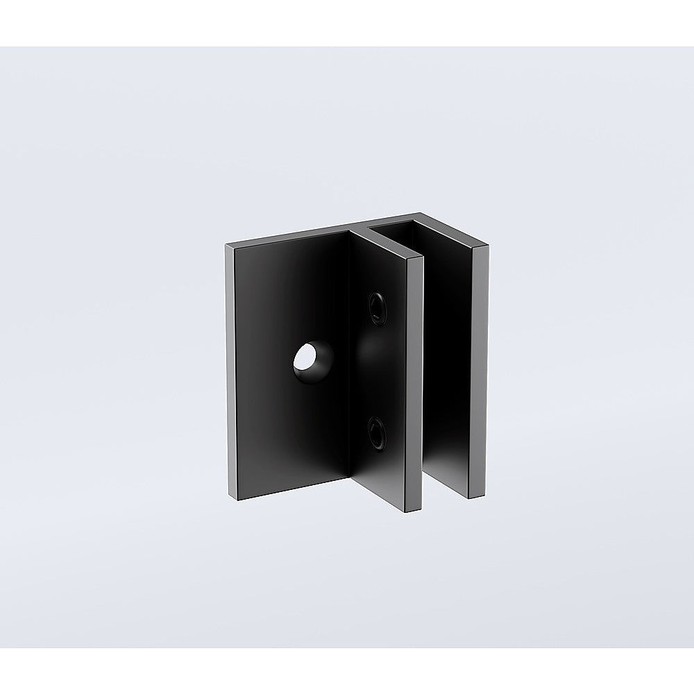 120x200cm Glass Shower Screen with Black Wall F-Brackets