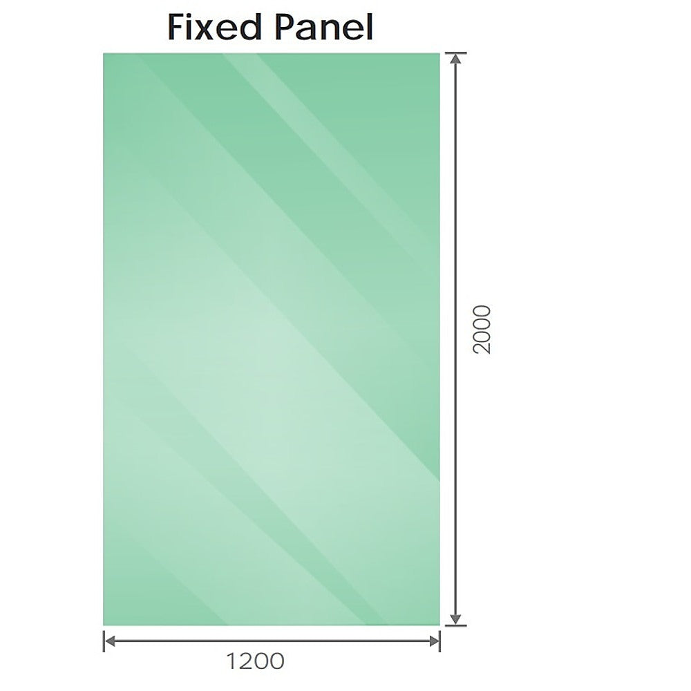 100x200cm Glass Shower Screen with Gold Wall Channel