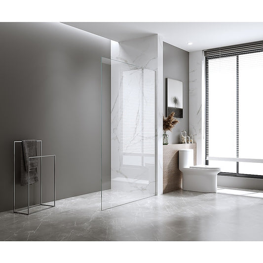 100x200cm Glass Shower Screen with Gunmetal Wall & Floor Channel