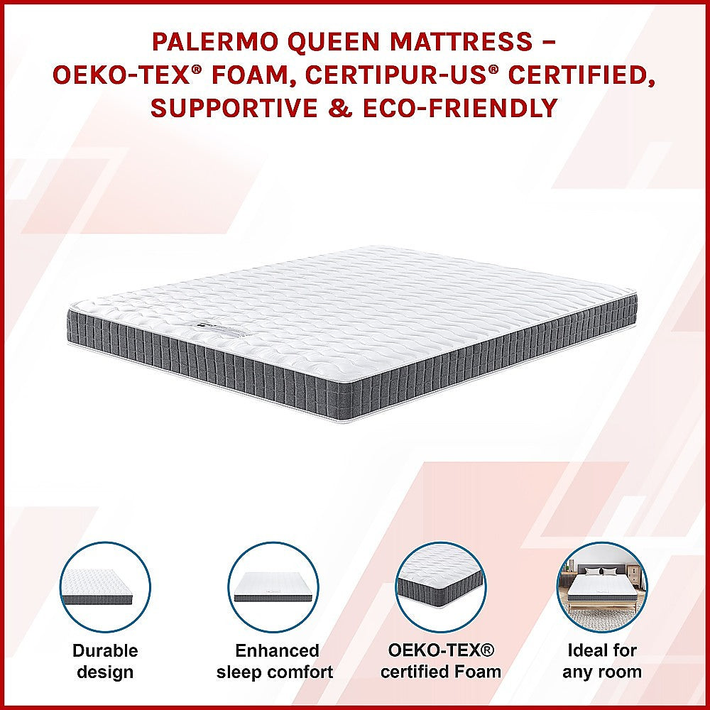 PALERMO Double Memory Foam Mattress - OEKO-TEX & CertiPUR-US Certified