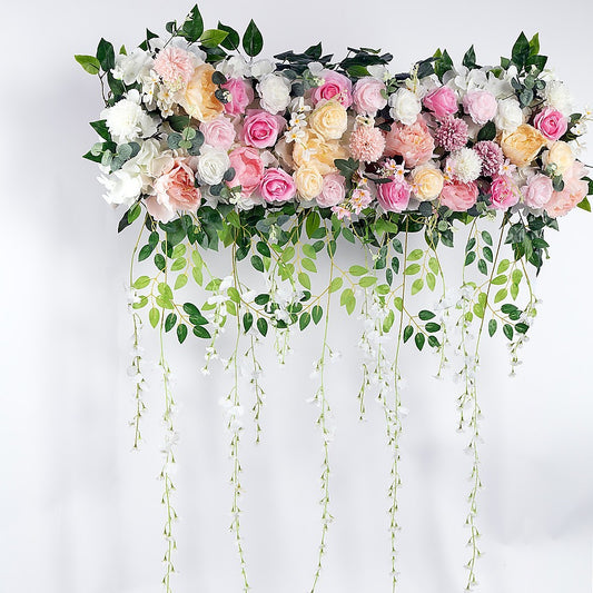 1M Artificial Flower Runner Arrangement Panel Wall Rose DIY Wedding Party D鑼卌or