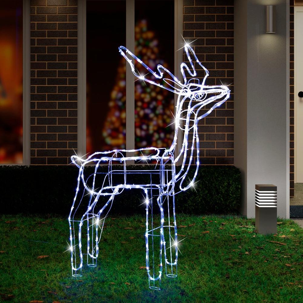 LED Twinkling Standing Reindeer ¨C 110cm available in 2 Colors - Cool White