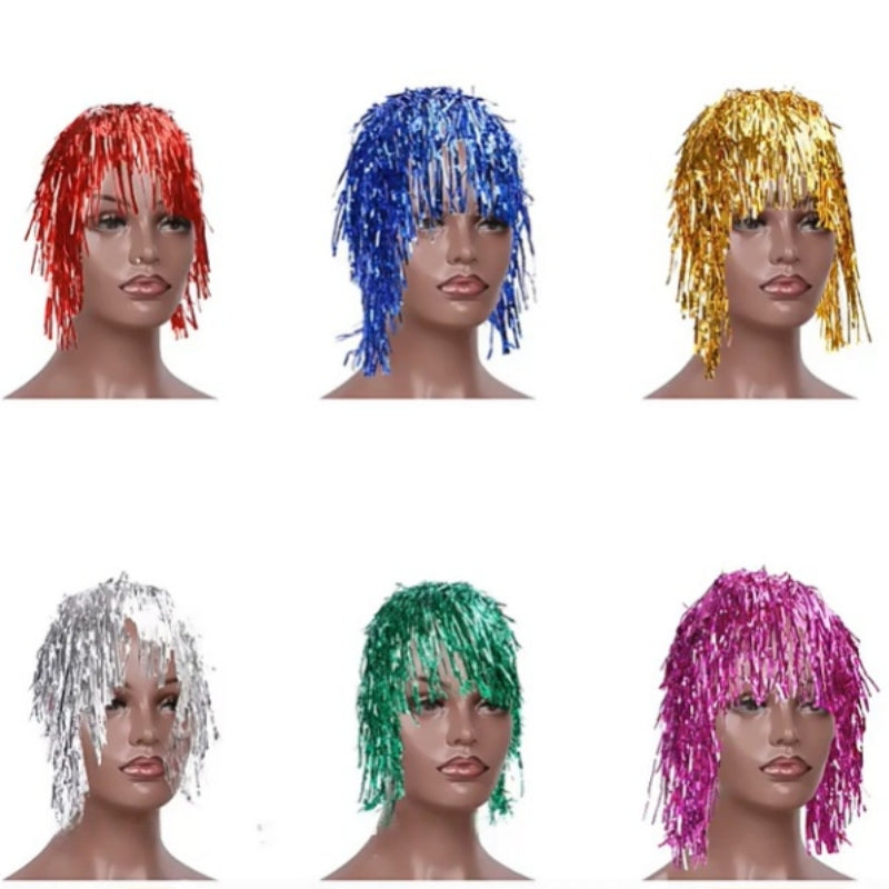 Party tinsel wig-assorted colour - Silver