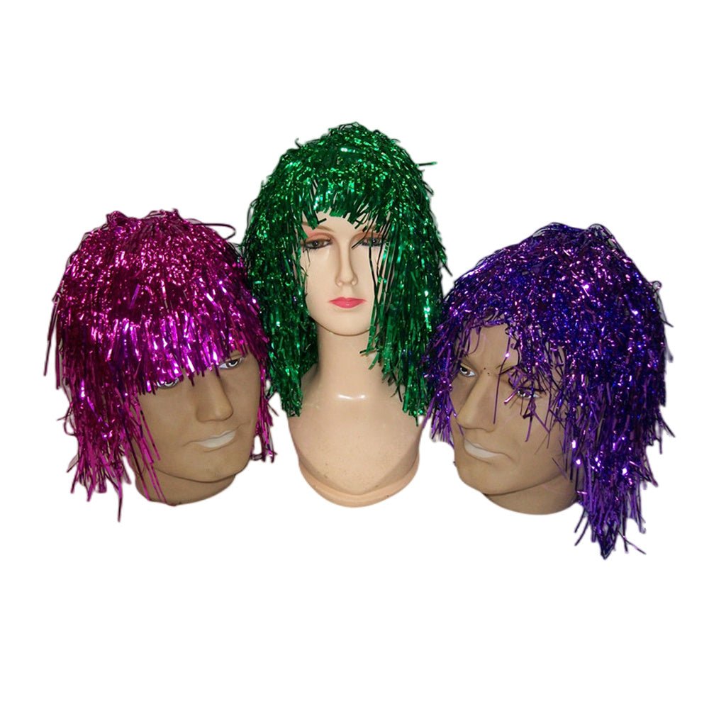 Party tinsel wig-assorted colour - Silver