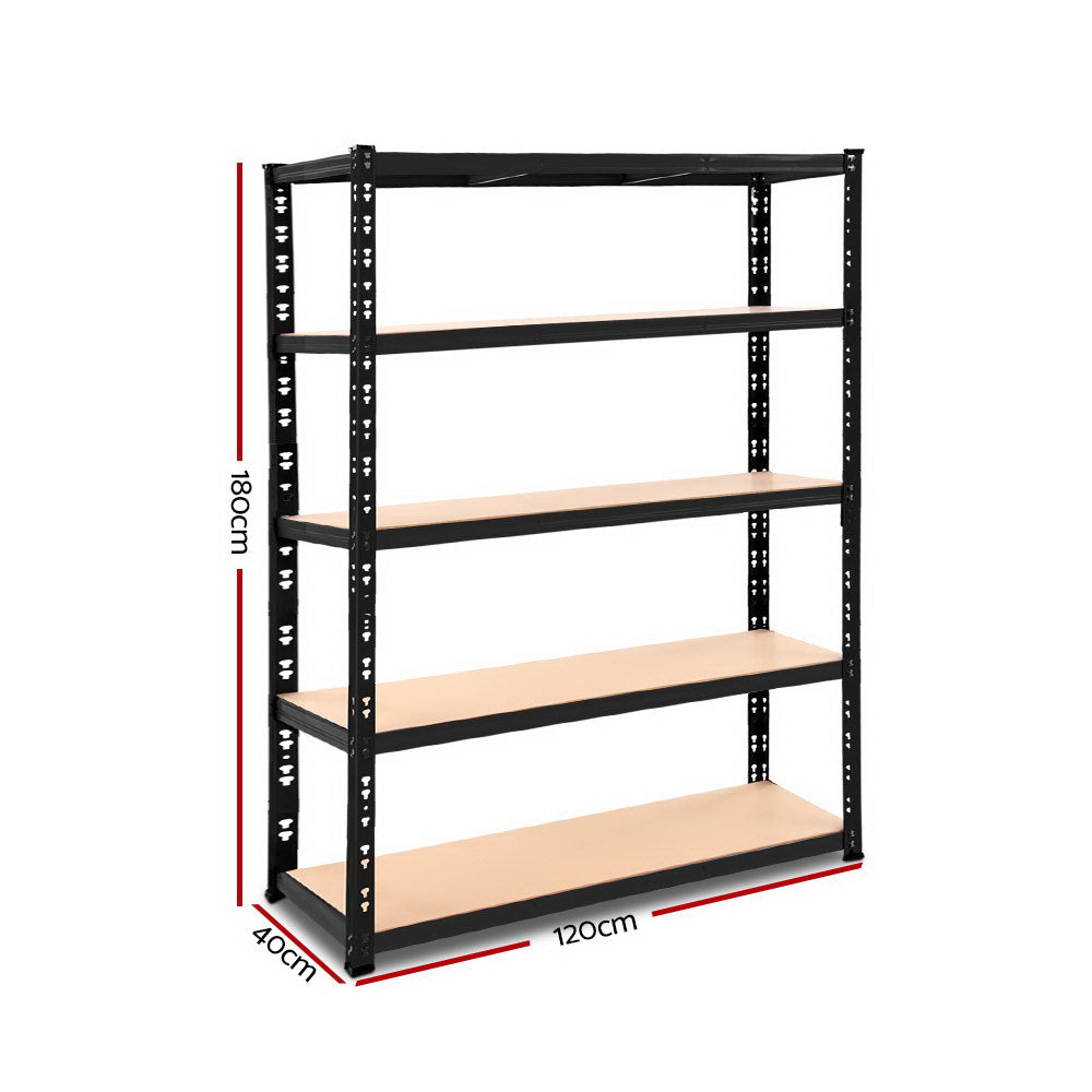 1.8M Garage Shelving Warehouse Rack Pallet Racking Storage Shelve Black
