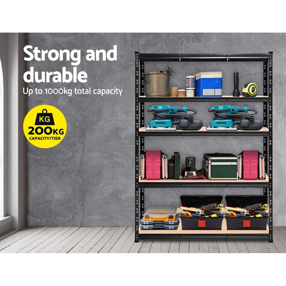 1.8M Garage Shelving Warehouse Rack Pallet Racking Storage Shelve Black