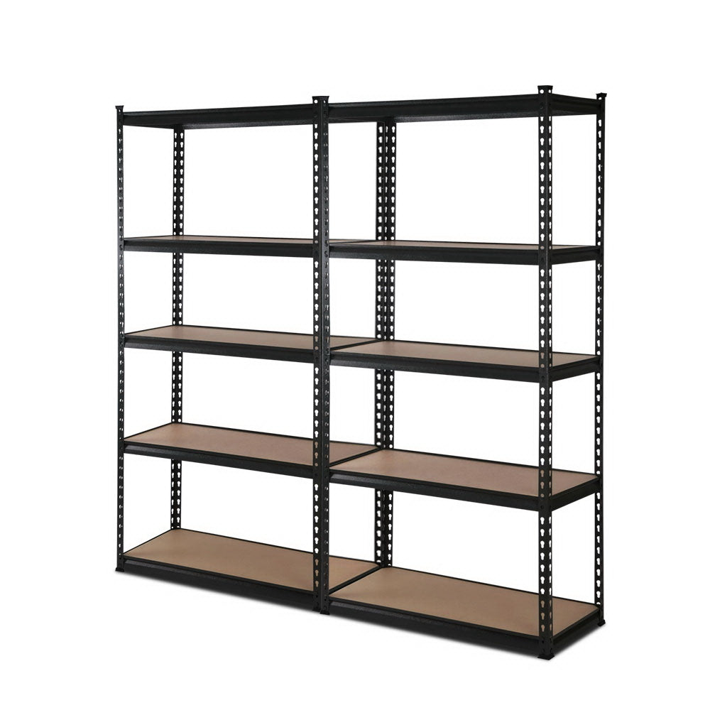 2x1.5M Garage Shelving Warehouse Rack Pallet Racking Storage Shelve Black