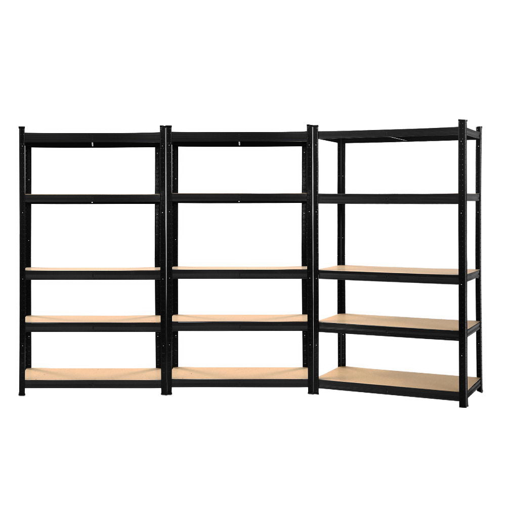 3x1.8M Garage Shelving Warehouse Rack Pallet Racking Storage Shelf Black