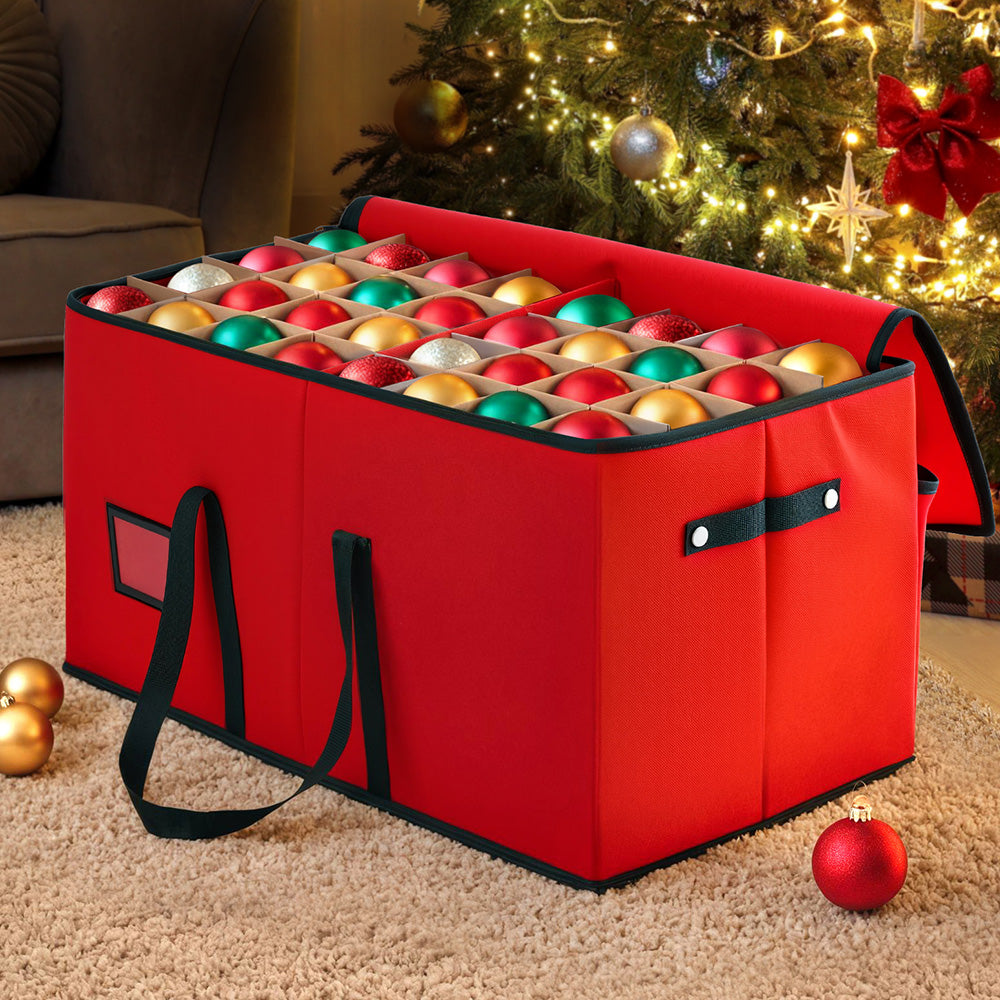 Christmas Baubles Storage Box 128 Slots Decor Ornaments Container