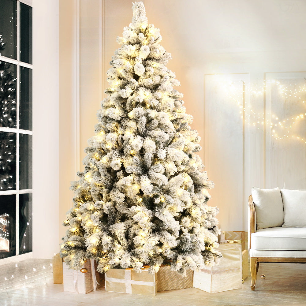Christmas Tree 2.1M Xmas Tree with 500 LED Lights Snowy Tips