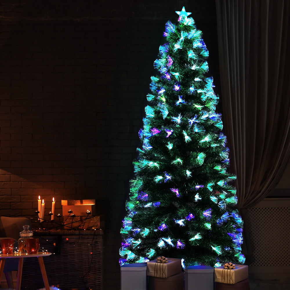 Christmas Tree 2.1M 7FT LED Xmas Multi Colour Lights Optic Fibre