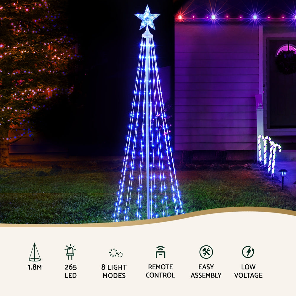 1.8M Christmas Tree 265 LED RGB Fairy Lights