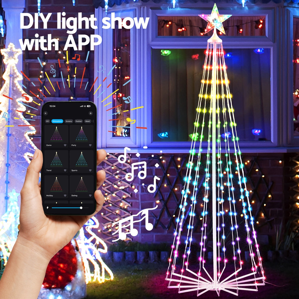 1.8M Christmas Tree 265 LED RGB Fairy Lights