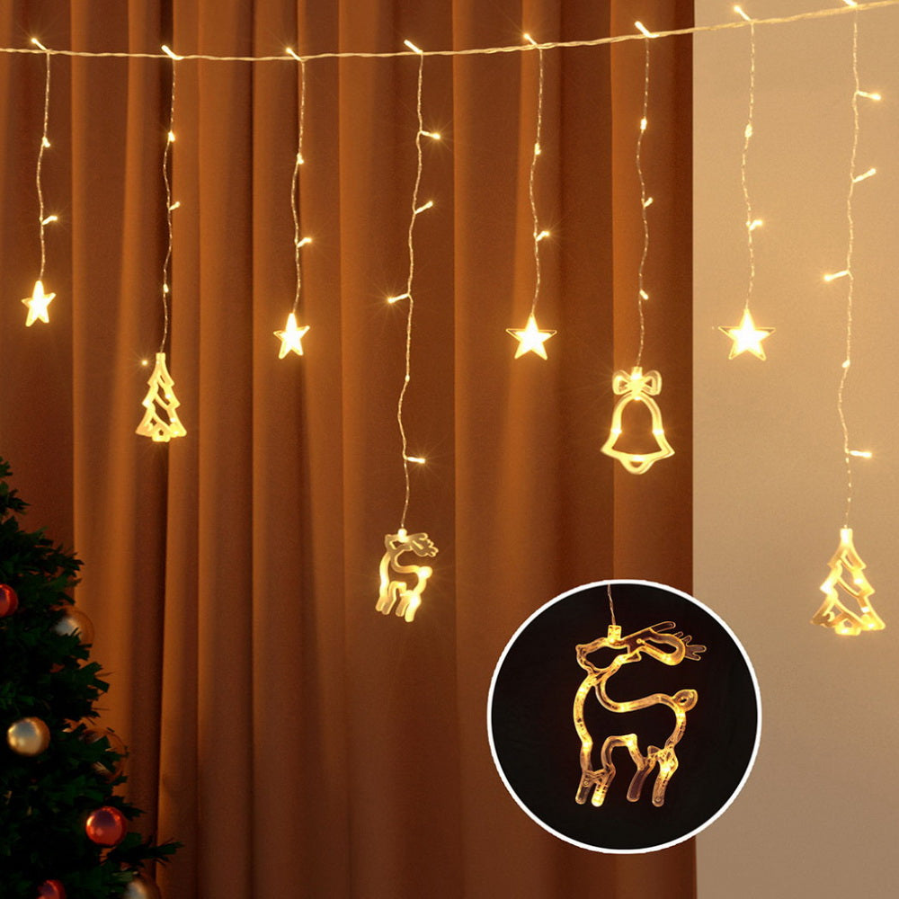 138 LED 3M Christmas Lights Icicle Light Warm White