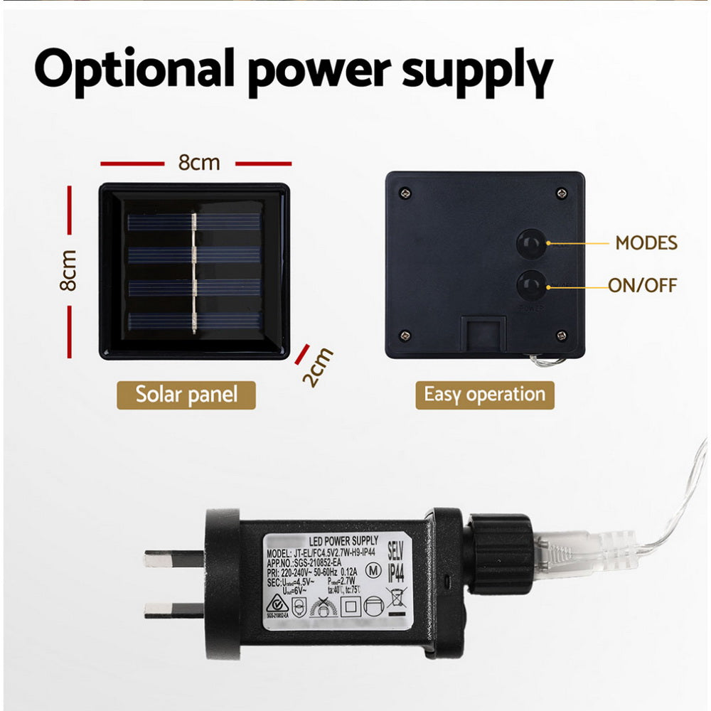 160 LED 6M Christmas Lights Icicle Light Solar Warm