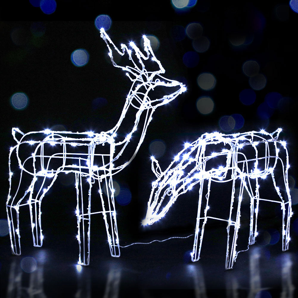 2 PCS Christmas Lights Reindeers 200 LED Decorations