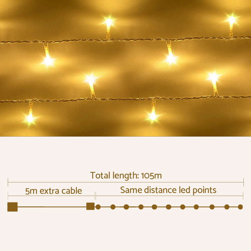 100M Christmas Lights String Fairy Light 500 LED Warm White