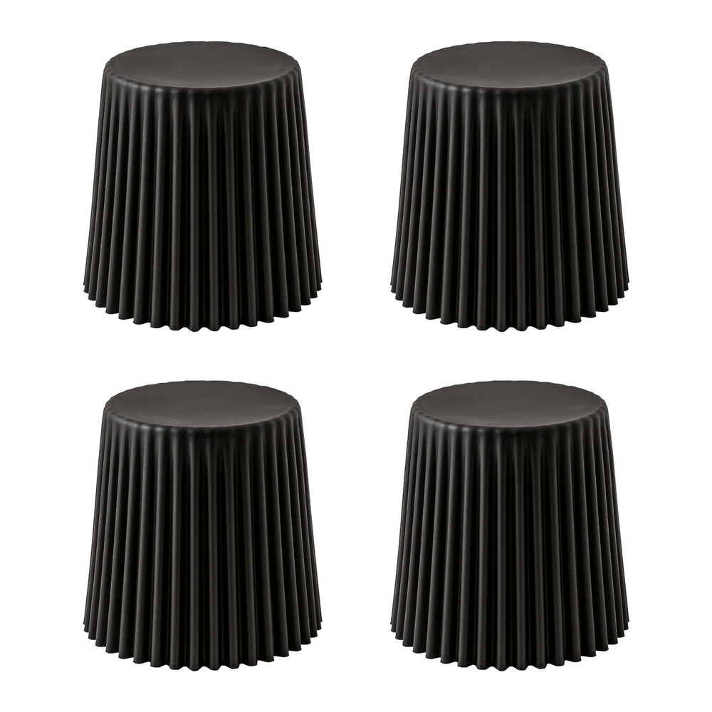 Set of 4 Cupcake Bar Stools Stackable Foot Stools Black