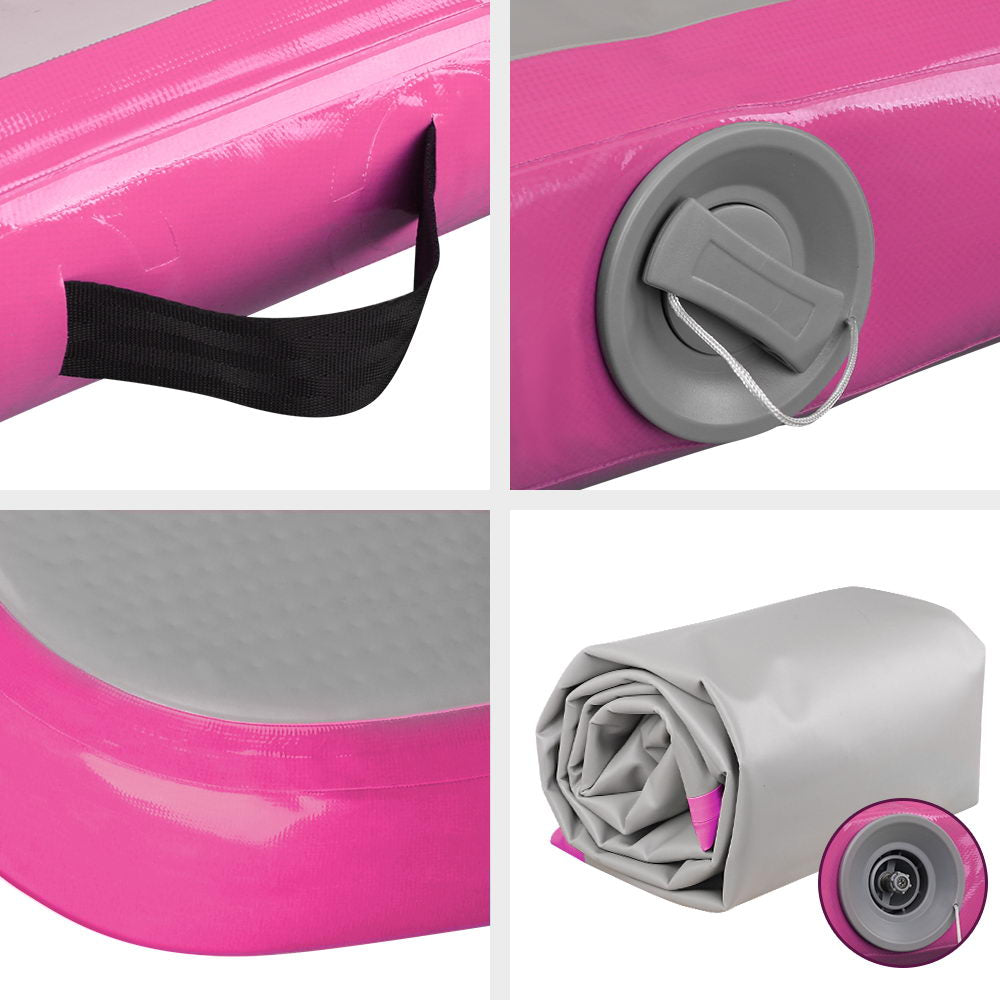 3m x 1m Air Track Mat Gymnastic Tumbling Pink and Grey