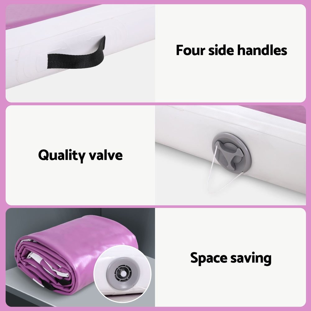 Everfit 3M Air Track Gymnastics Tumbling Exercise Cheerleading Mat Inflatable Purple