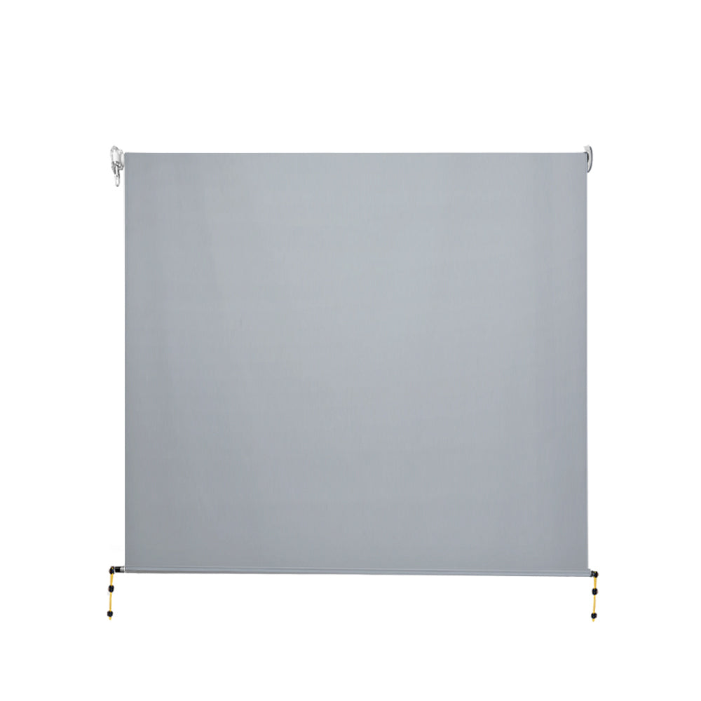 3X2.5M Outdoor Blinds Awning Roll Down Screen Fabric Blinds Outdoor Window Shade Grey