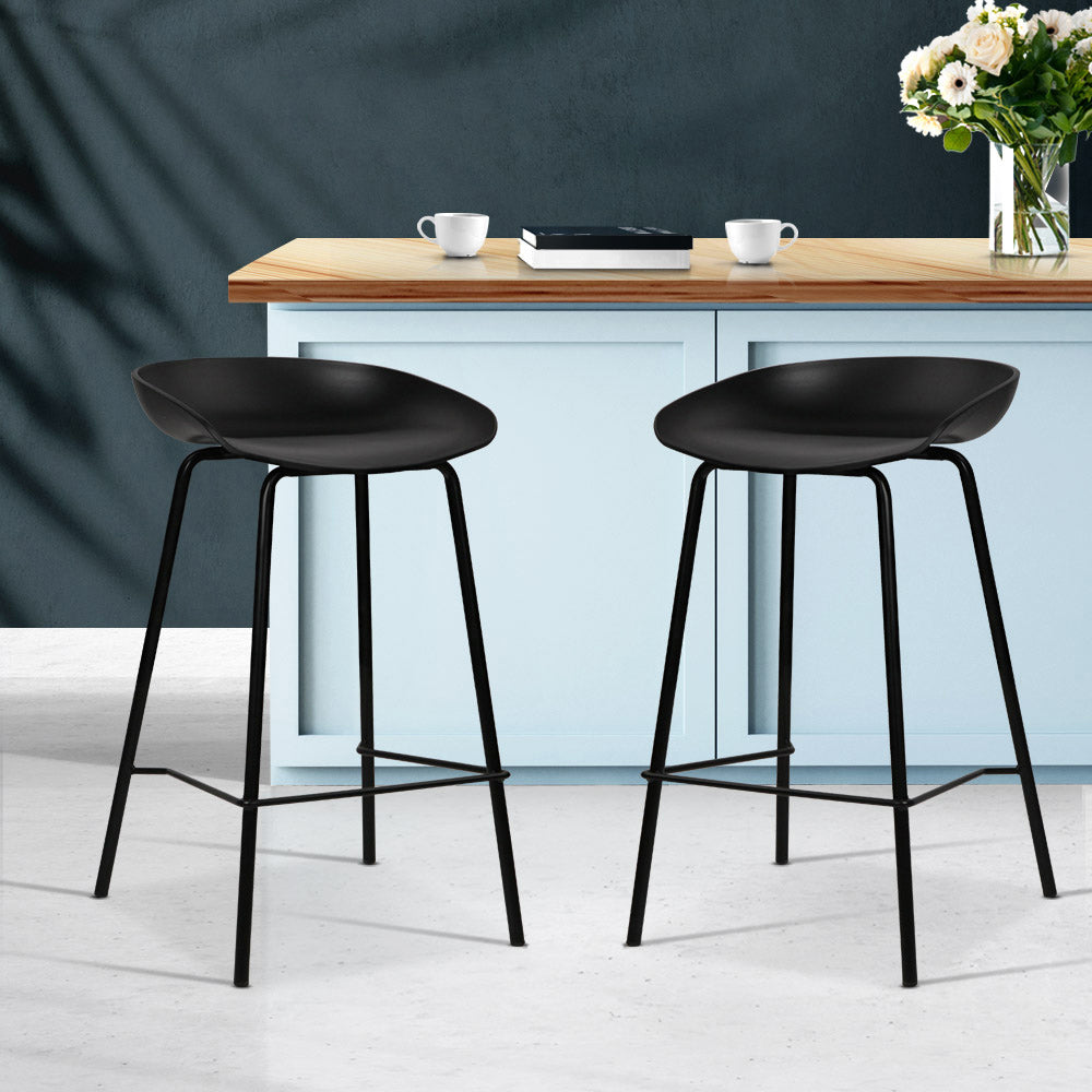 2x Bar Stools Kitchen Counter Stools Metal