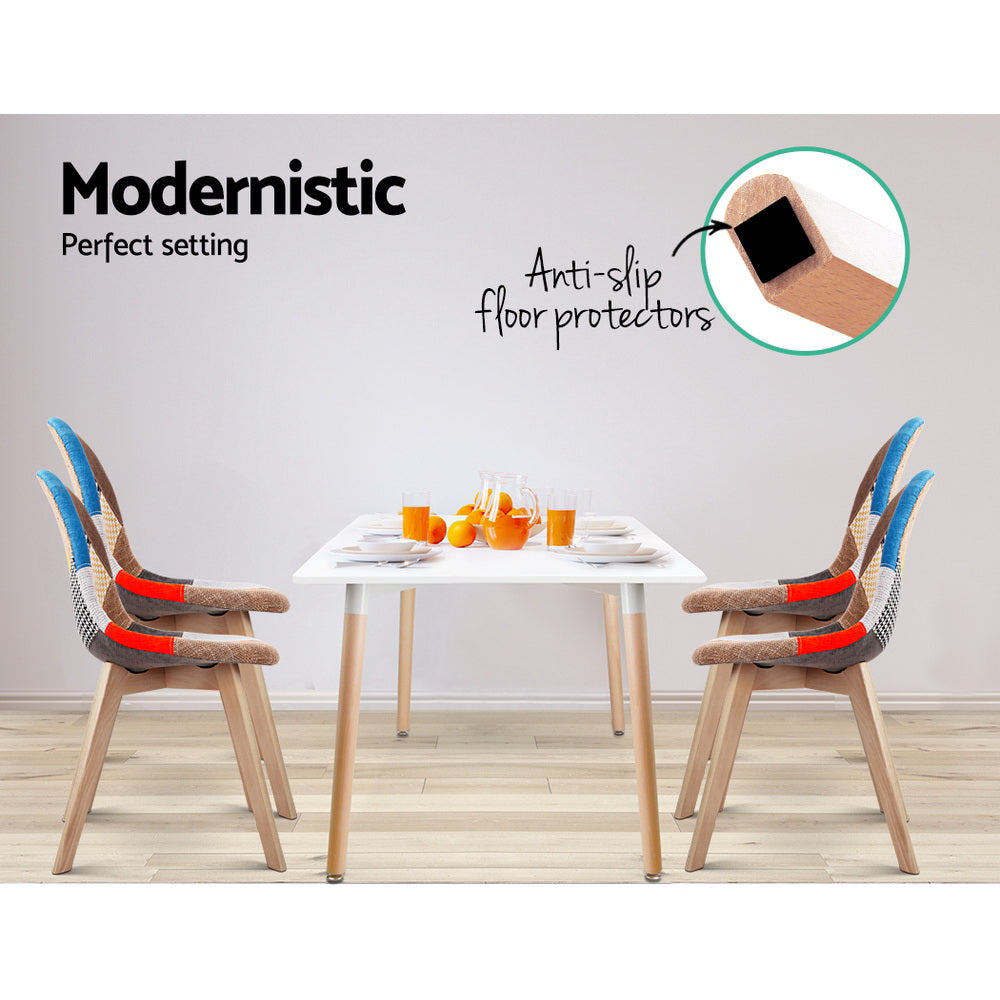 Dining Chairs Set of 2 Fabric Retro Replica DSW