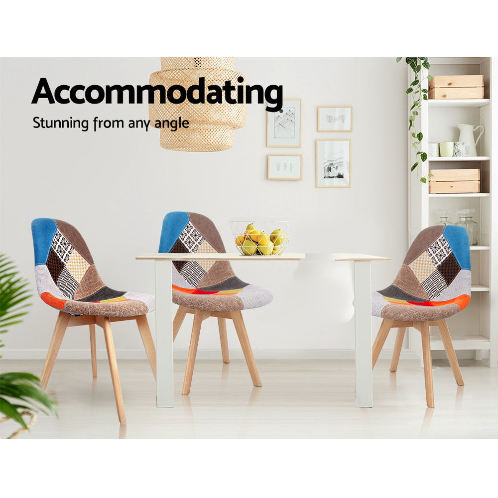 Dining Chairs Set of 2 Fabric Retro Replica DSW