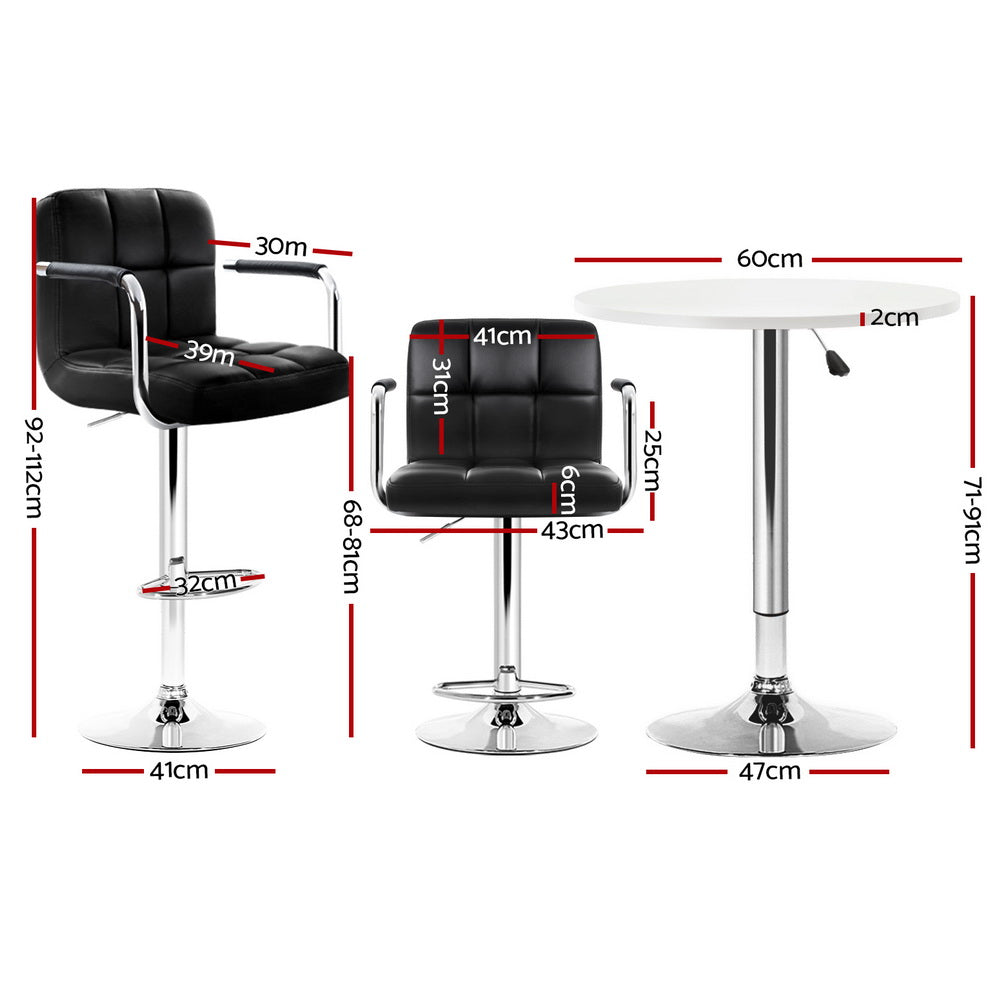 Bar Table and Stools Set Dining Desk Kitchen Chairs Cafe Pub