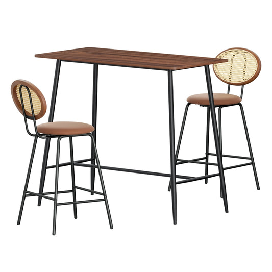 Bar Table Stools Set Dining Desk Industrial Kitchen Chairs Cafe Pub