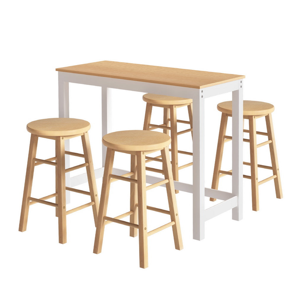 Bar Table and Stools Set Dining Desk Kitchen Chairs Cafe Pub