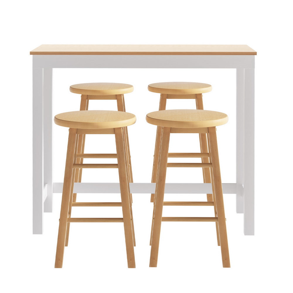 Bar Table and Stools Set Dining Desk Kitchen Chairs Cafe Pub