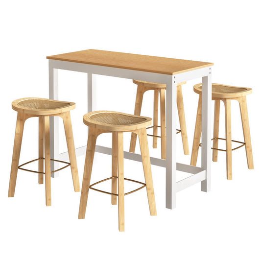 Bar Table and Stools Set Dining Desk Kitchen Chairs Cafe Pub