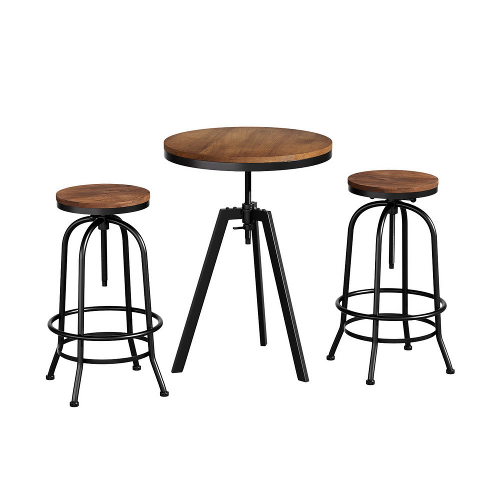 Bar Table Stools Set Dining Desk Industrial Kitchen Chairs Cafe Pub