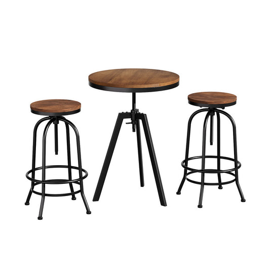 Bar Table Stools Set Dining Desk Industrial Kitchen Chairs Cafe Pub